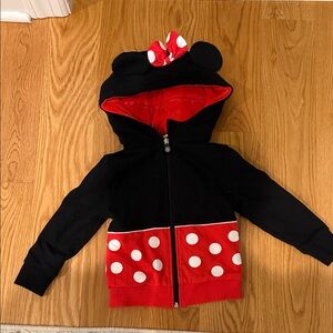 Disney Minnie Mouse Polka Dot Hoodie - Black and Red